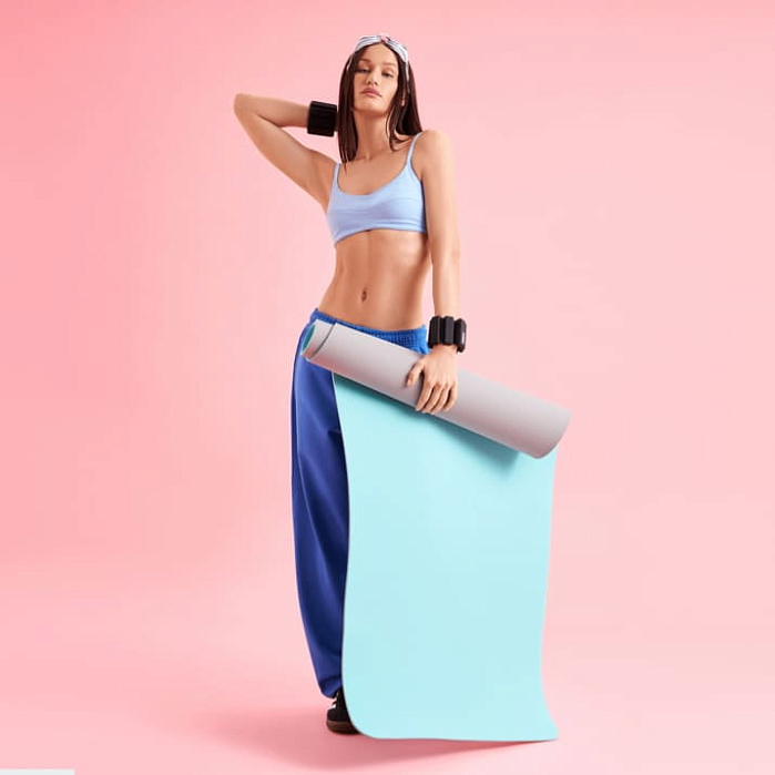 Нескользящий коврик для йоги и фитнеса MELA